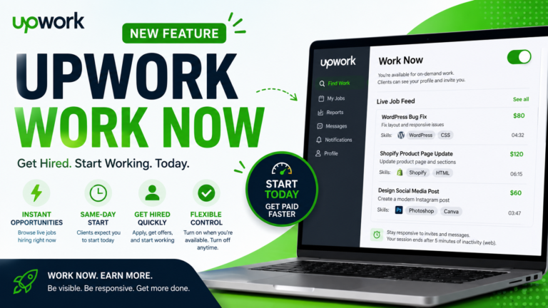 Upwork Work Now: Everything Freelancers Need to Know About Upwork’s New Instant Hiring Feature